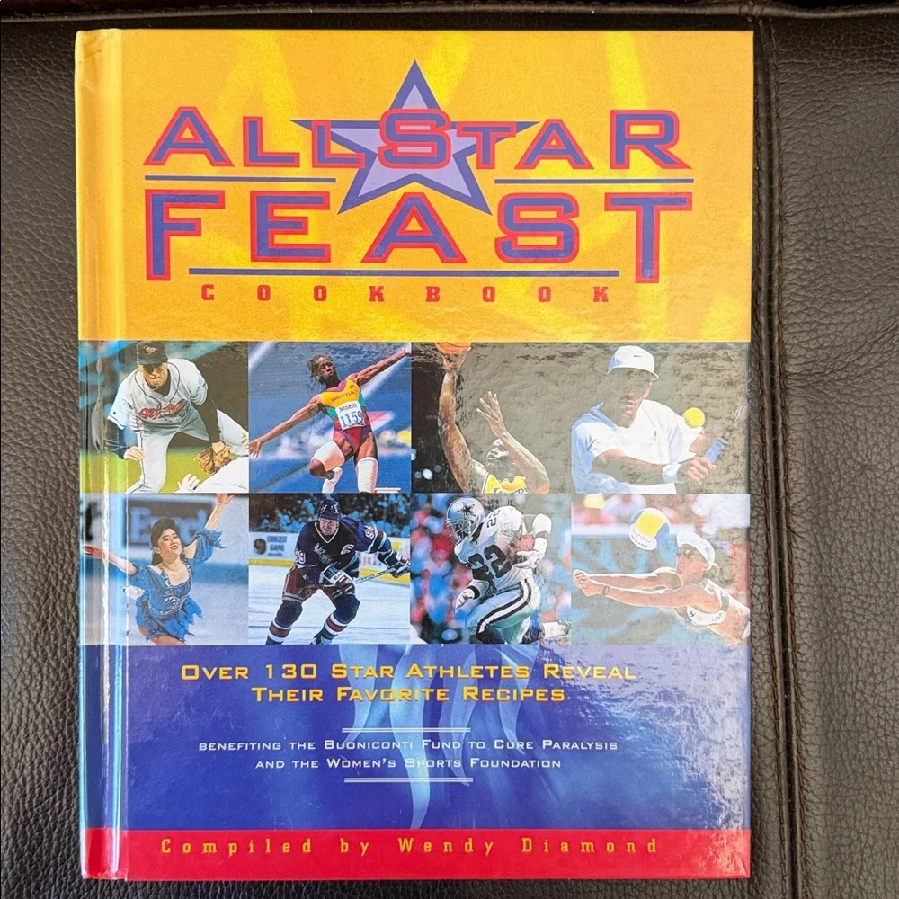 Vintage 1997 Collectible “All-Star Feast Cookbook” Compiled by Wendy Diamond